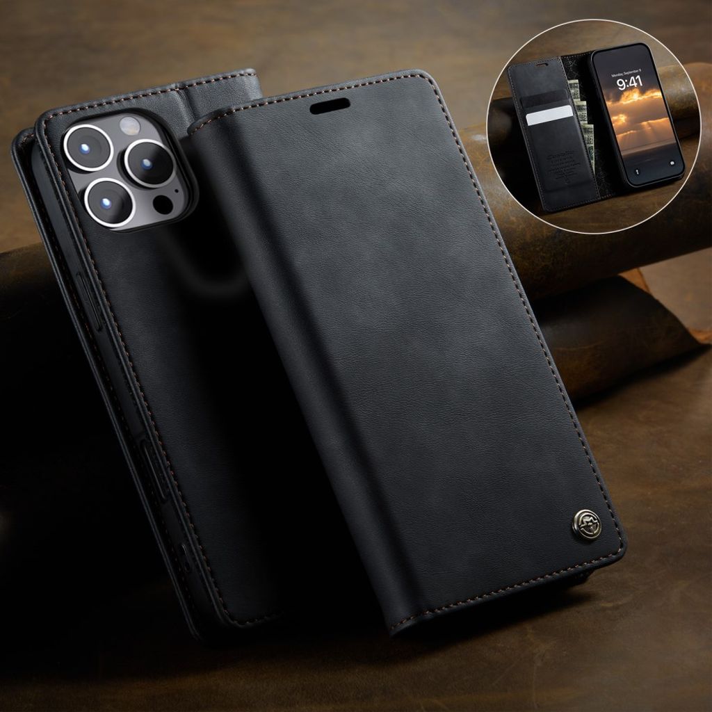 CASEME iPhone 12 Pro Max Kotelo Jalusta - Musta