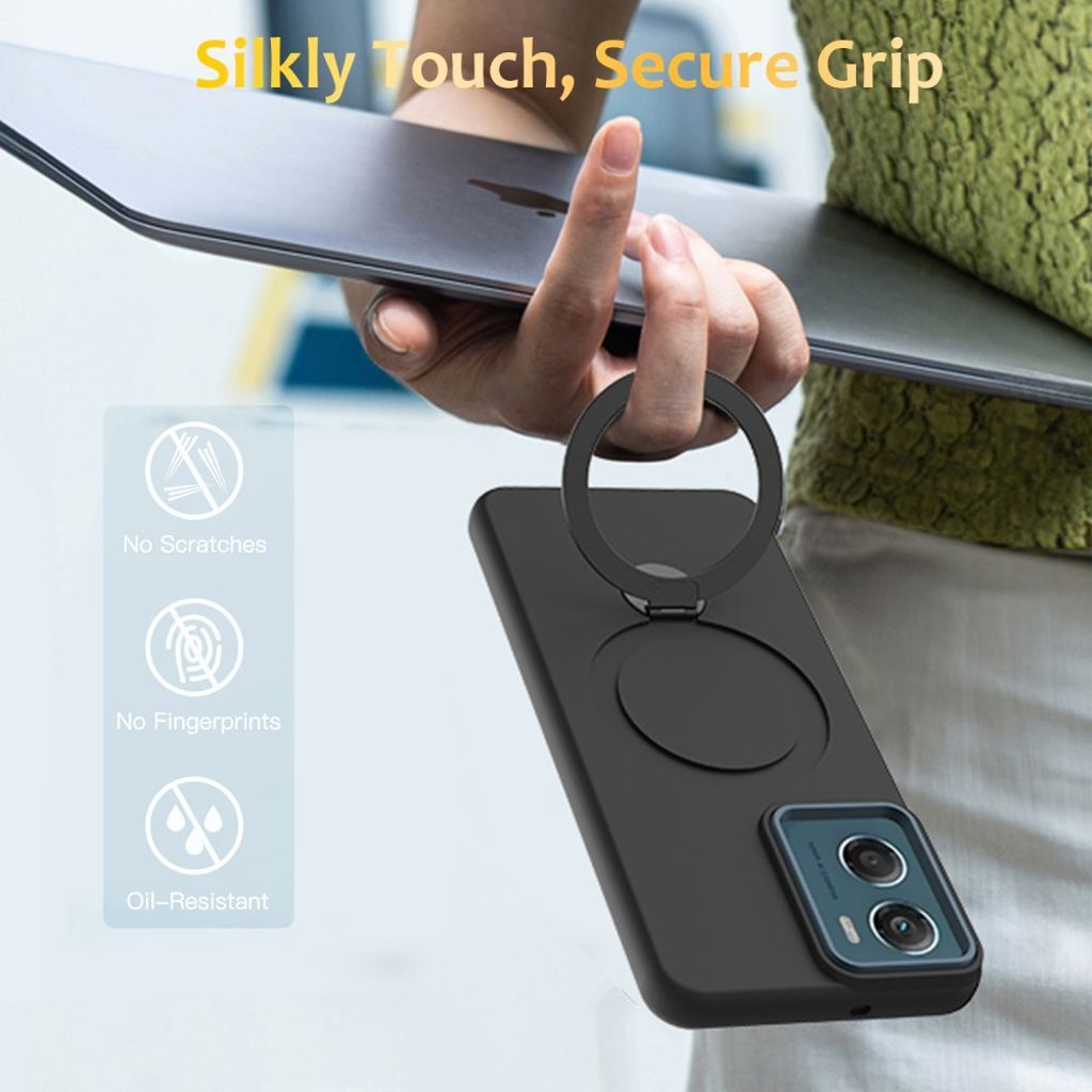 Motorola Moto G06 Power 4G/Moto G06 4G Deksel MagSafe-kompatibel Ring - Svart