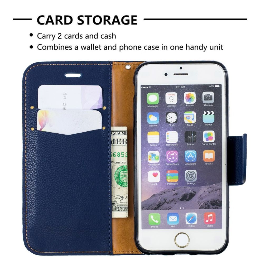 iPhone 6/6s Plånboksfodral med Kortfack - Mörkblå