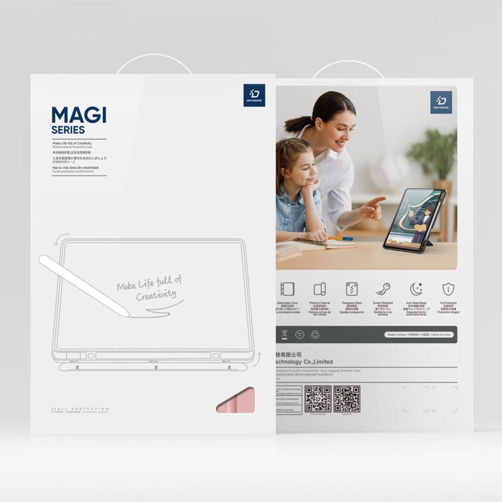 DUX DUCIS Samsung Galaxy Tab S11 kotelo origami-jalusta - Vaaleanpunainen