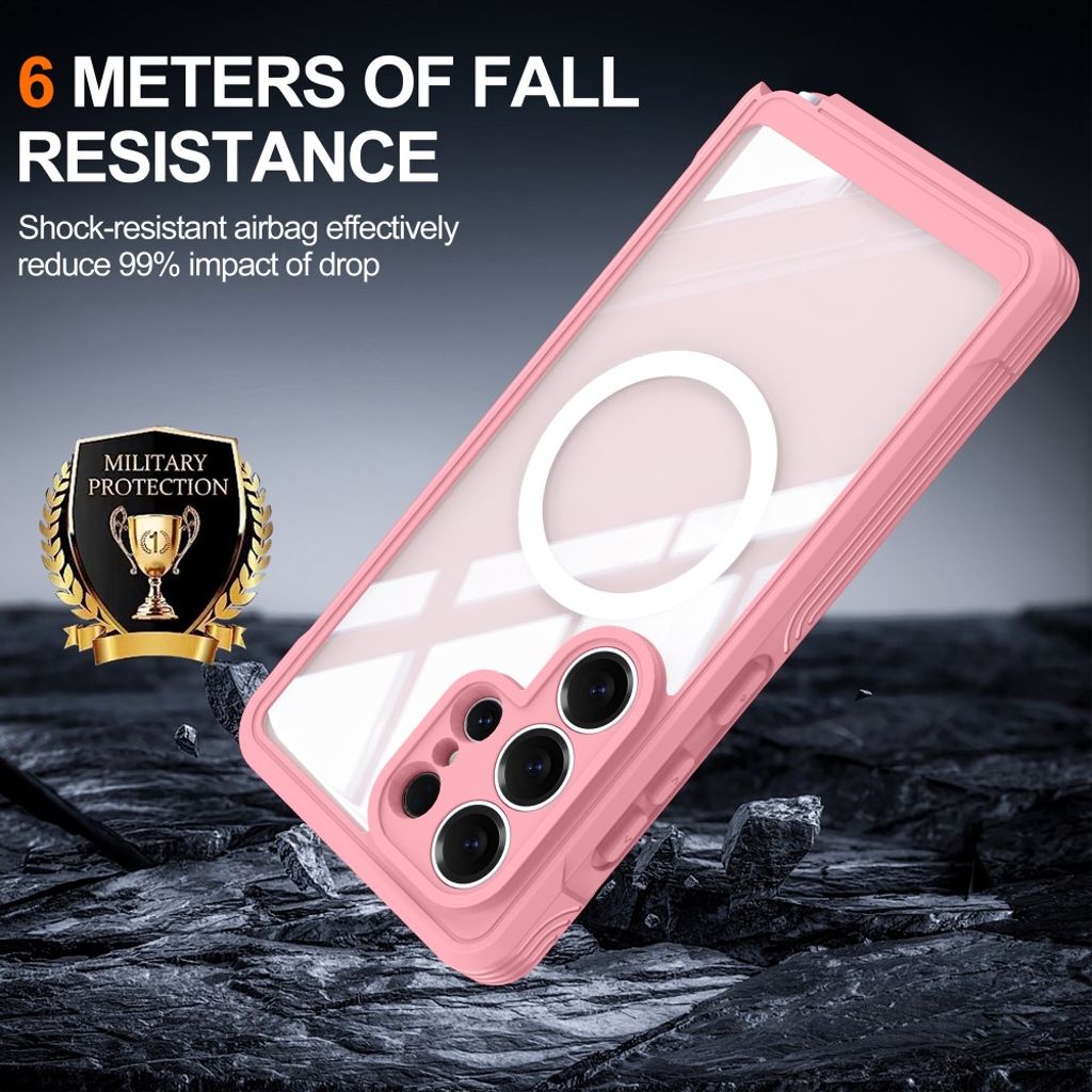 Samsung Galaxy S26 Ultra MagSafe Deksel med skjermbeskytter - Rosa