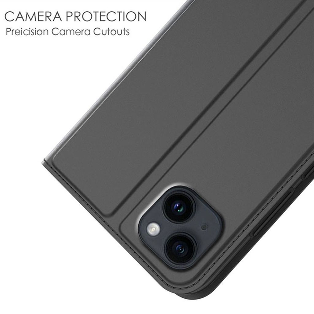 iPhone 13 Lompakkokotelo Jalustalla Piilotetulla Magneettisulkimella - Musta