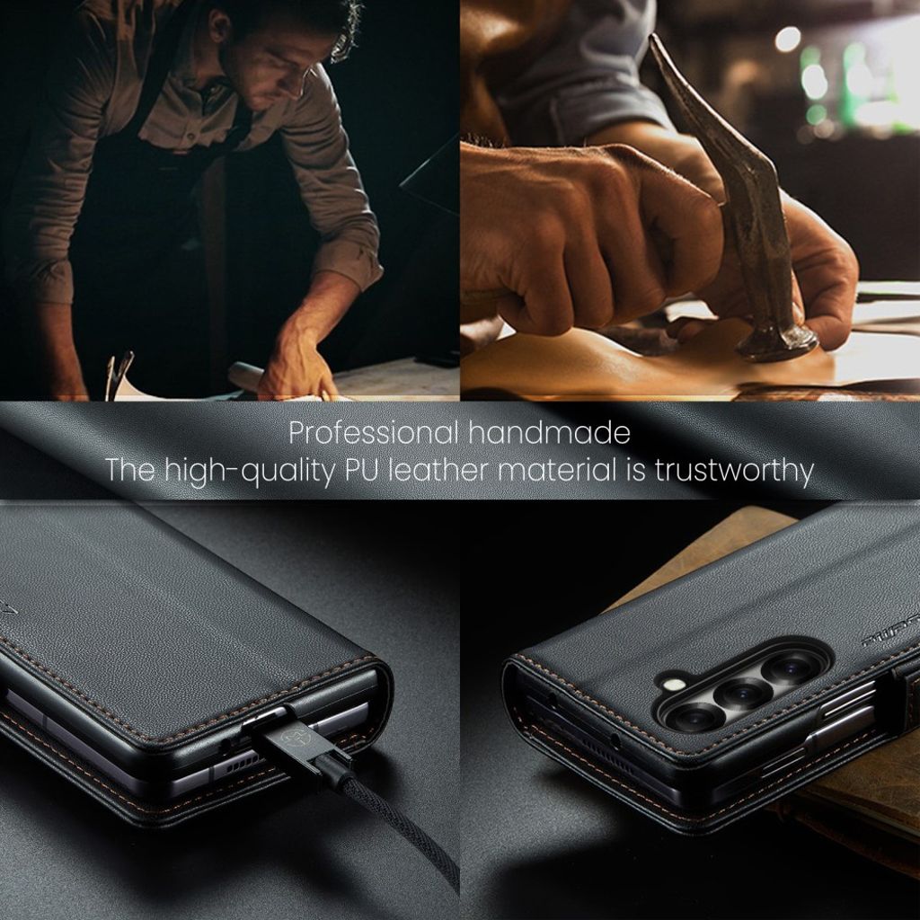 CASEME Samsung Galaxy Z Fold7 5G Fodral med RFID-blockerande - Svart