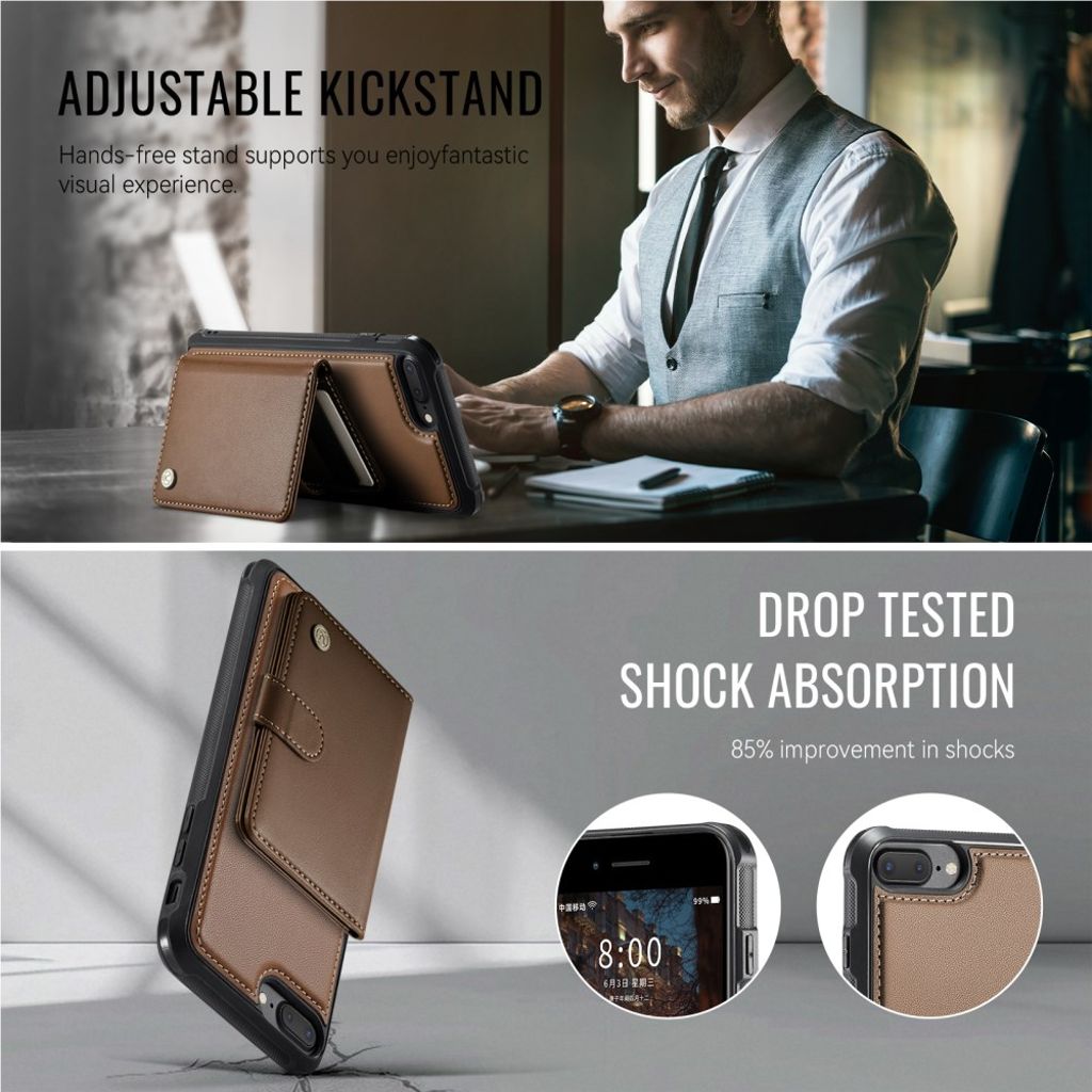 JEEHOOD iPhone 7 Plus / 8 Plus Cover med MagSafe - Brun