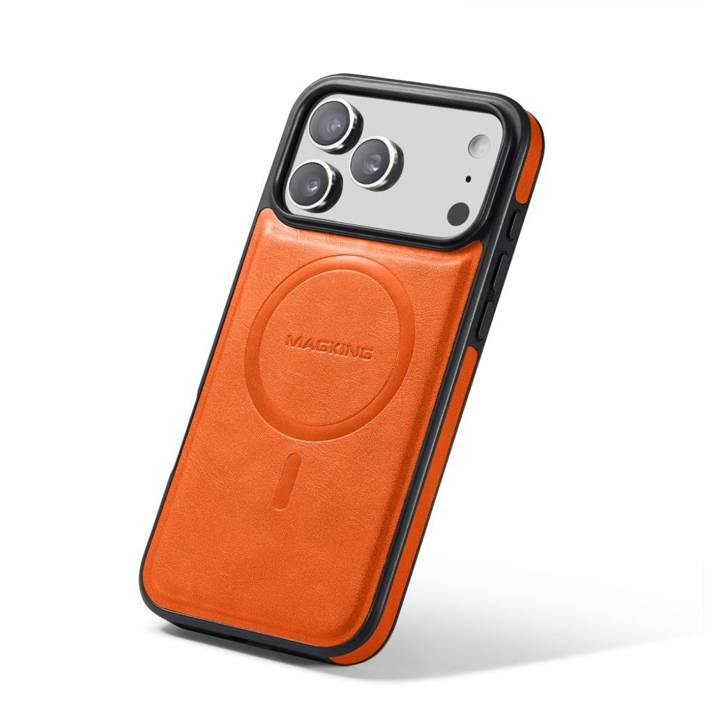MAGKING K1 iPhone 18 Pro Max / 17 Pro Max MagSafe Deksel i PU-skinn - Oransje