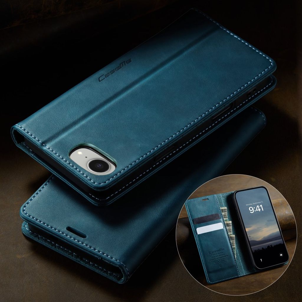 CASEME iPhone 16e Plånboksfodral RFID-blockerande med Stativ – Grön