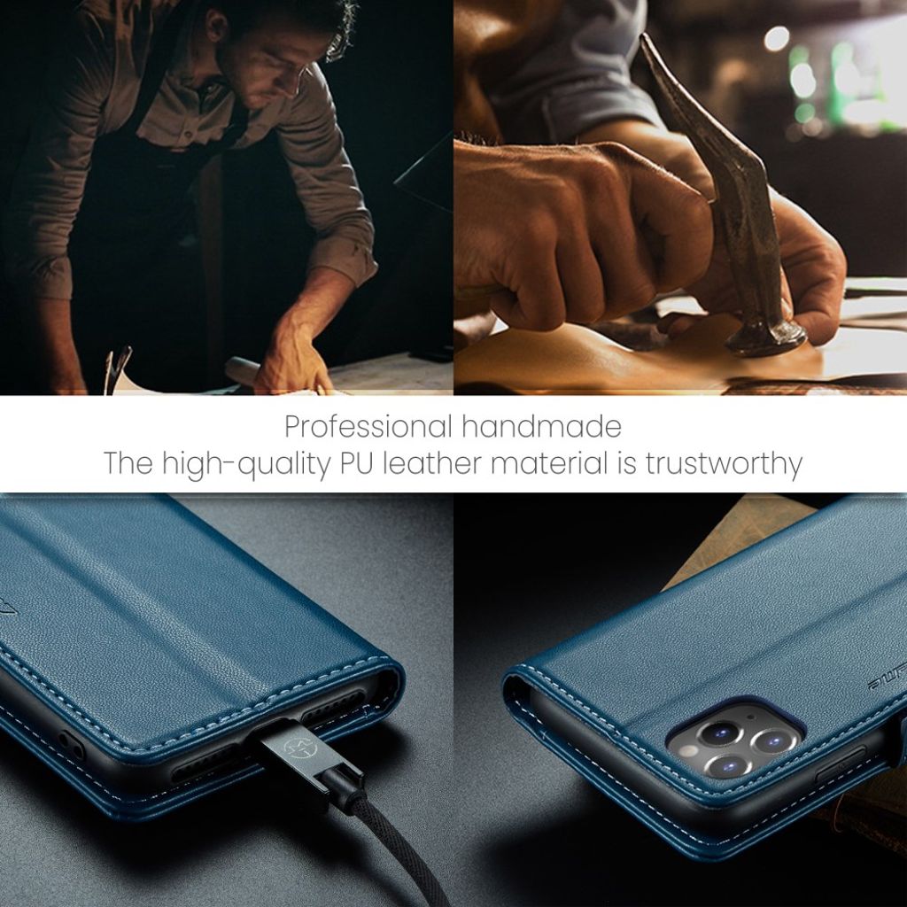 CASEME iPhone 11 Pro Max Plånboksfodral RFID-blockerande – Blå
