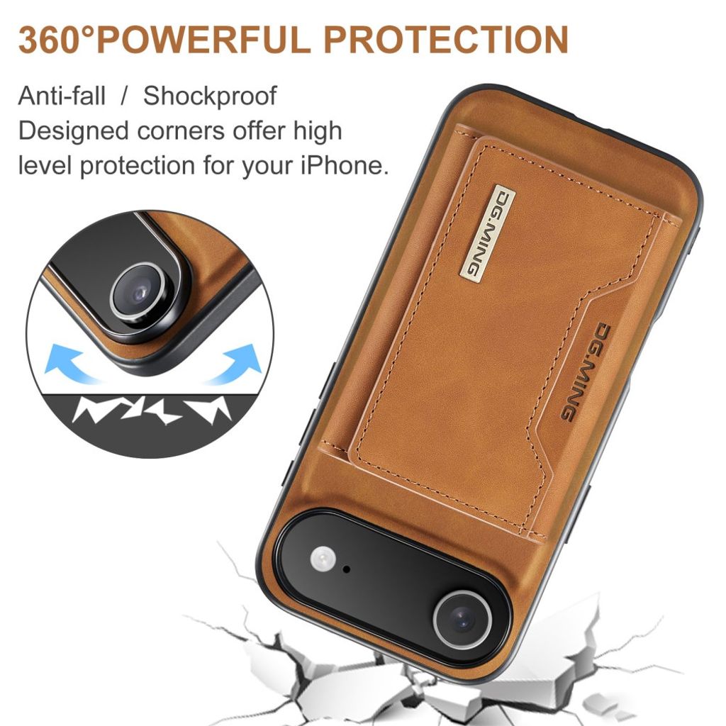 DG.MING iPhone Air Cover med Pung - Brun