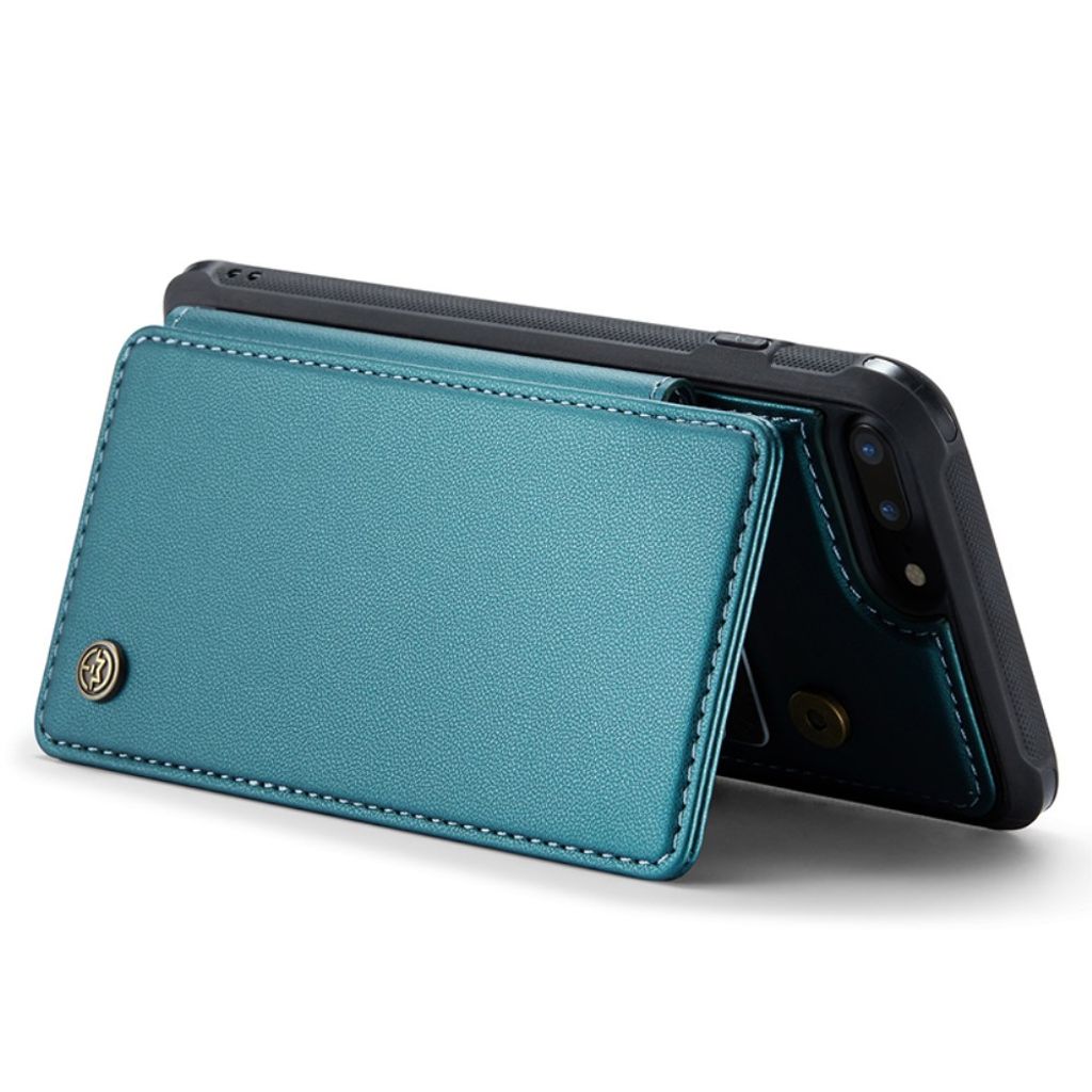 CASEME iPhone 6 Plus/6s Plus/7 Plus/8 Plus Cover med 5 Kortplads - Grøn