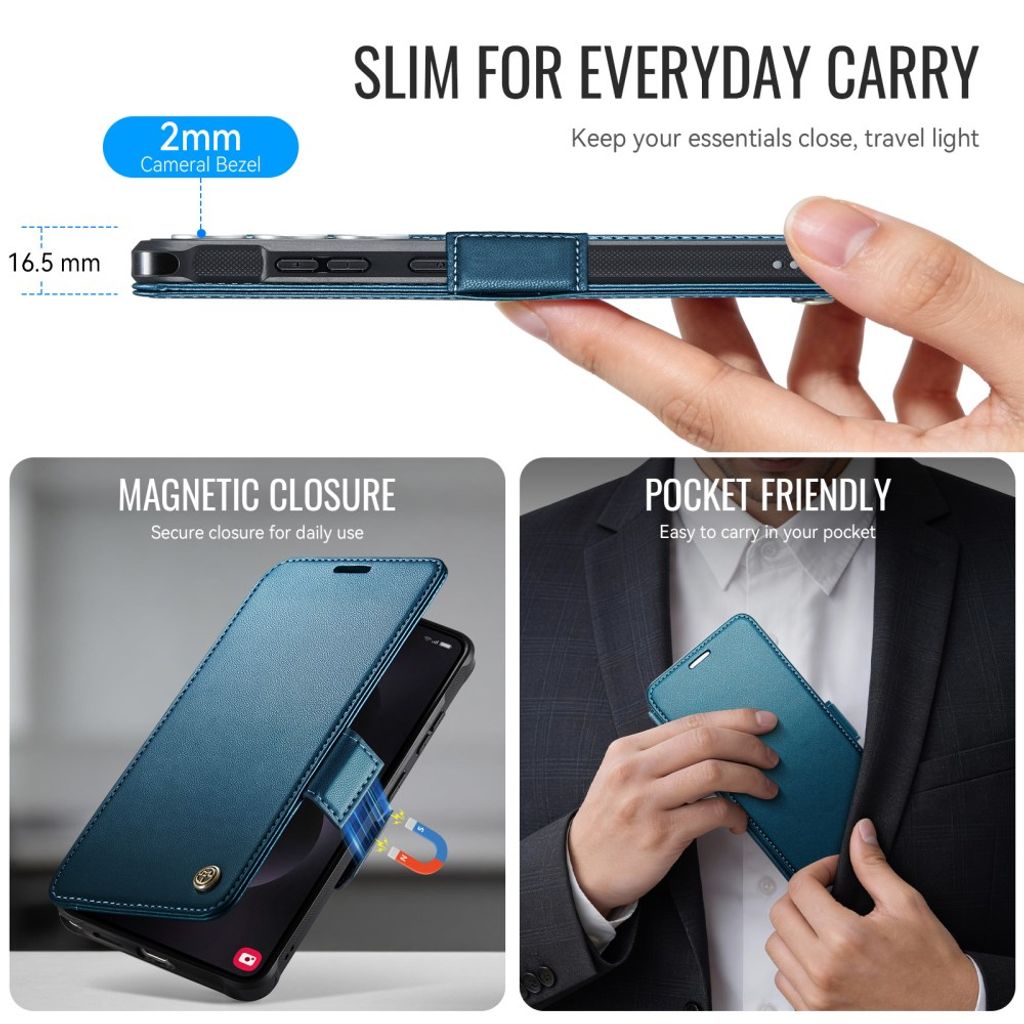 CASEME 053  Samsung Galaxy S25 Ultra  Flip Cover MagSafe RFID-blokerende - Blå