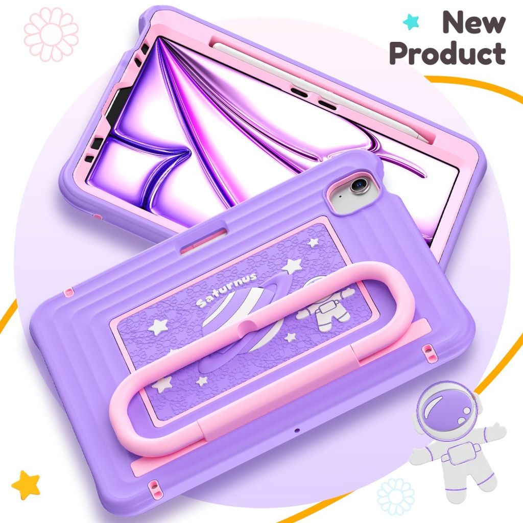 Lasten kuori jalustalla iPad Airille/Prolle 11" - violetti