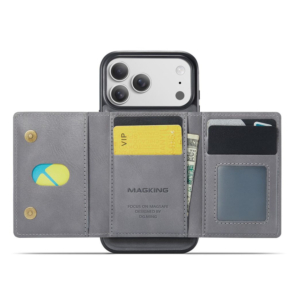 MAGKING iPhone 18 Pro Max/17 Pro Max MagSafe Kuori irrotettavalla lompakolla - Harmaa