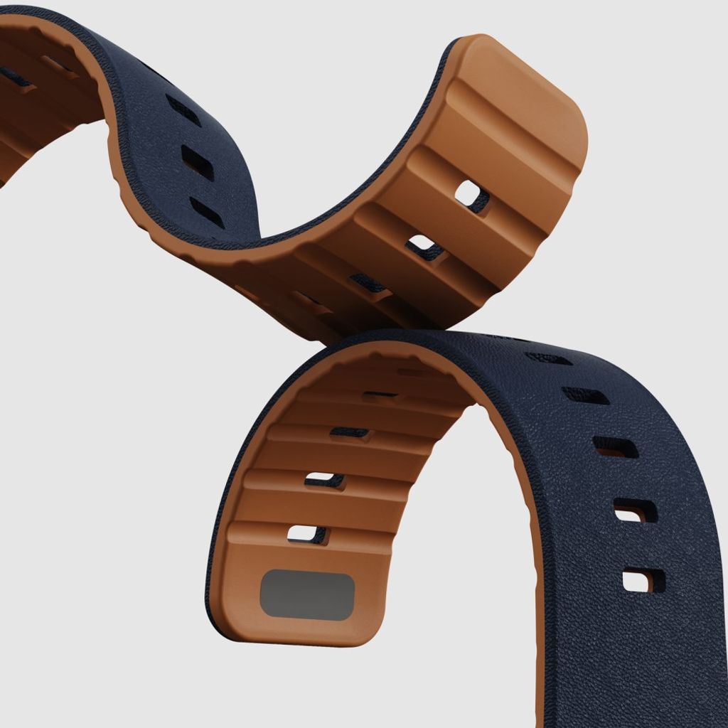Apple Watch 42/41/40/38mm Klockarmband i texturerat silikon - Blå/Brun