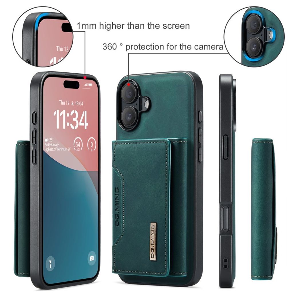 DG.MING iPhone 17 Skal med Plånbok - Grön