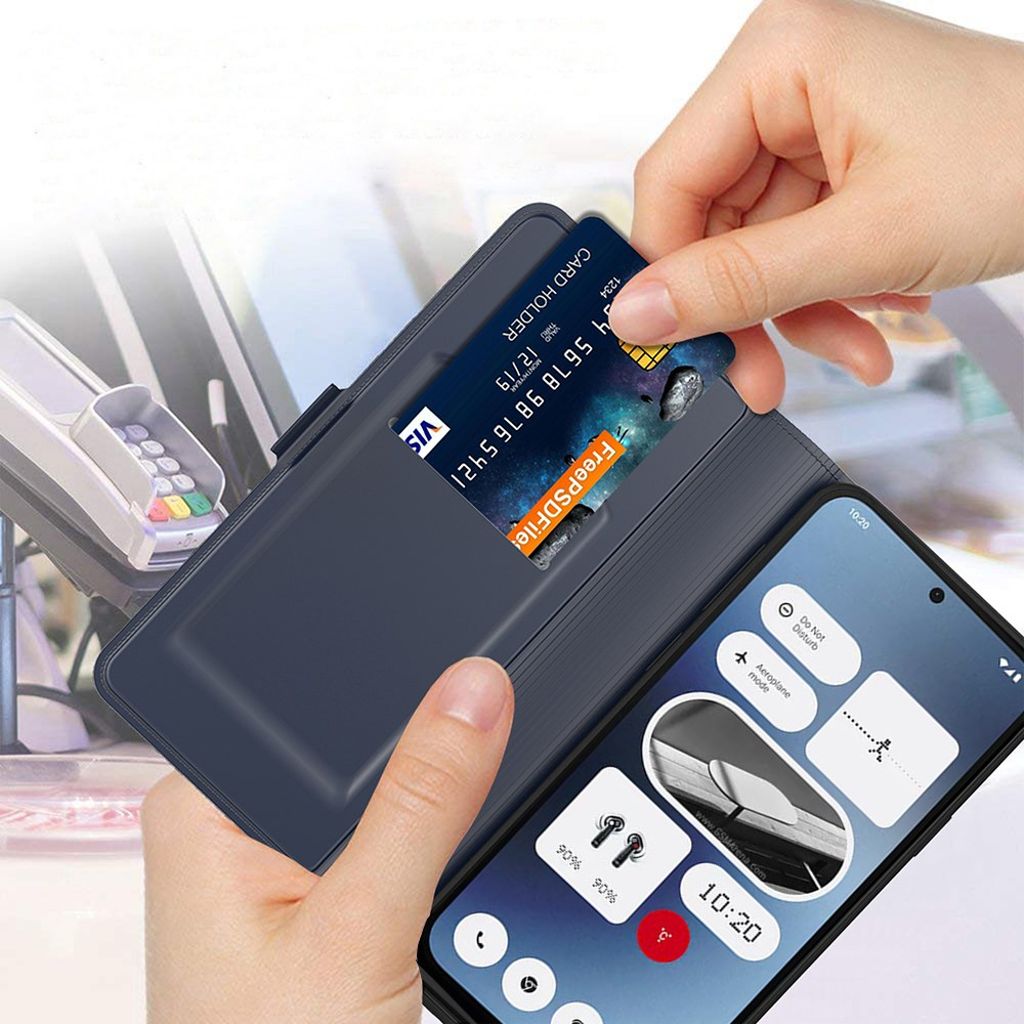 Nothing Phone (3) 5G Wallet Cover Card Holder Stand - Blue