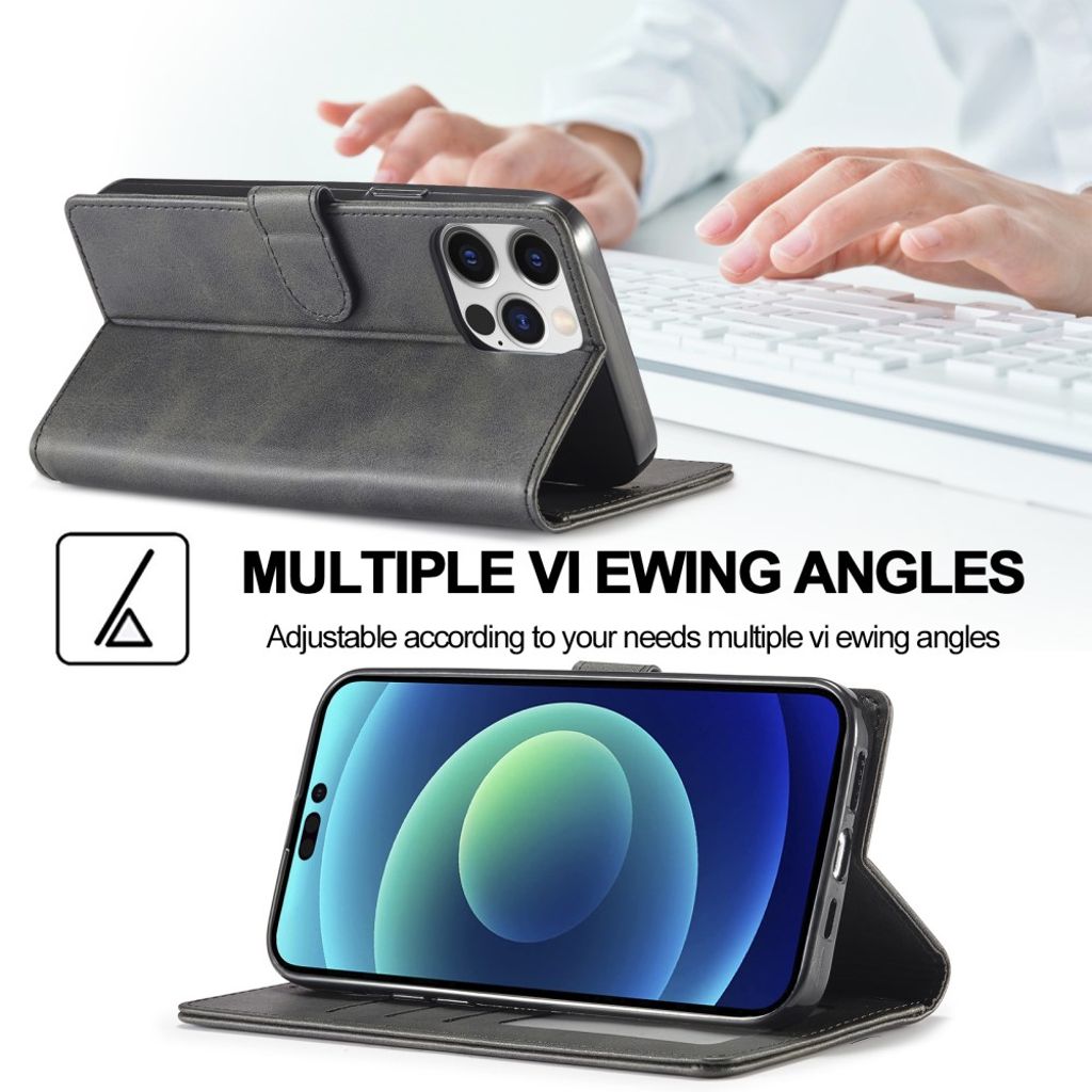 LC.IMEEKE iPhone 15 Pro Max Lompakkokotelo - Musta