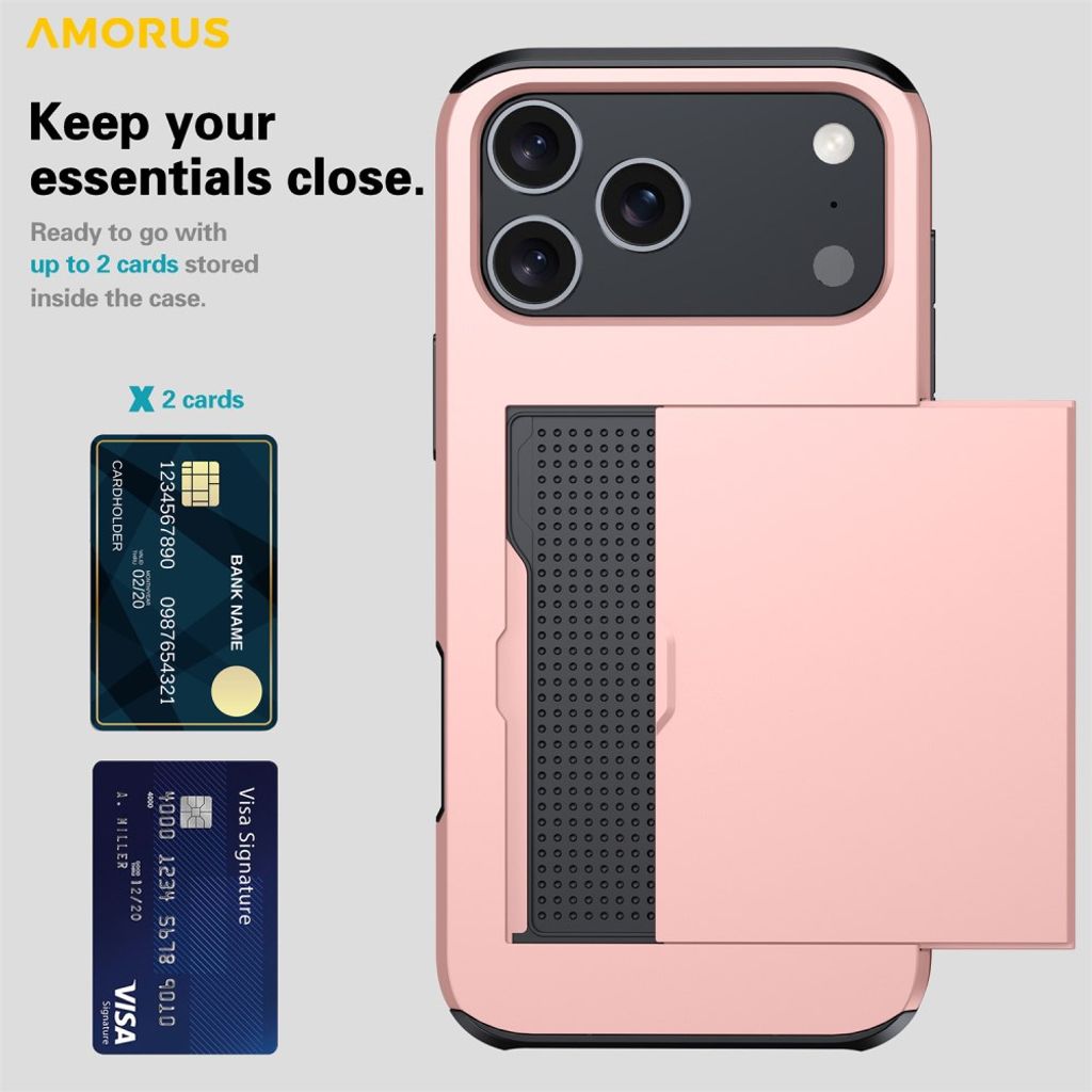 iPhone 18 Pro Max/17 Pro Max Kuori korttitaskulla - Tummansininen