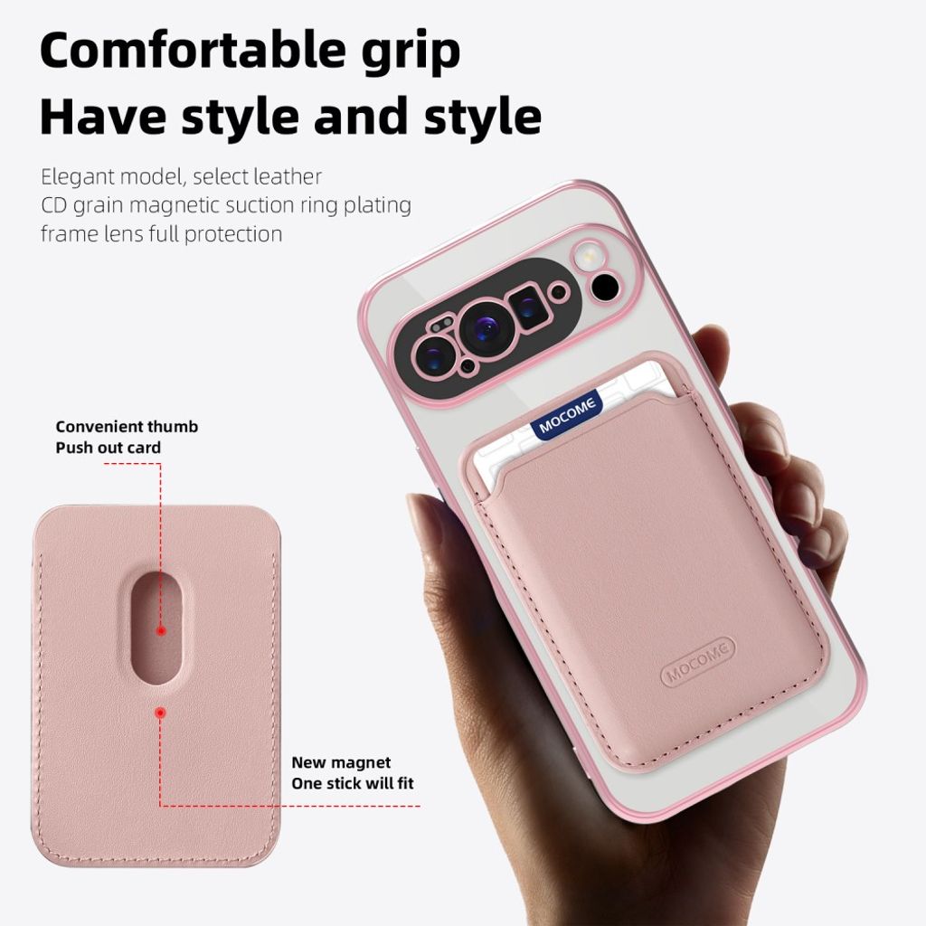 Google Pixel 10 Pro XL Kuori lompakolla - Vaaleanpunainen