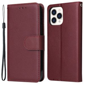 iPhone 11 Pro Max Plånboksfodral Stativ – Vinröd