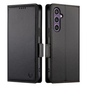 Samsung Galaxy S26 FE PU-skinnlommebokdeksel med stativ – svart