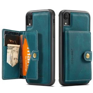 JEEHOOD Plånboksskal med avtagbart magnetiskt skal till iPhone XR – Grön