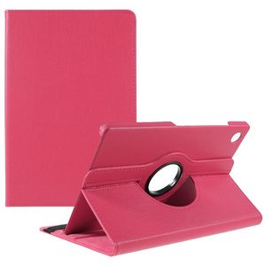 Samsung Galaxy Tab A11 Plus Etui med Roterende Stativ PU-lær - Rosa