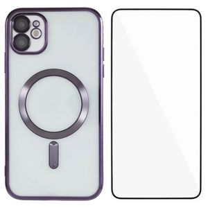 iPhone 11 Magneettikuori ja Näytönsuoja – Violetti