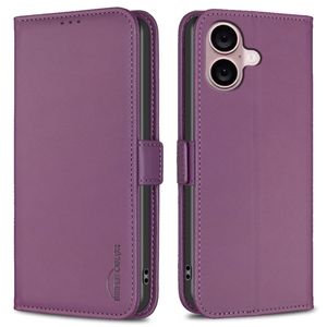 BINFEN COLOR iPhone 16 Wallet Cover – Dark Purple