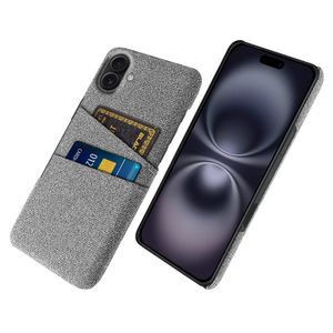 iPhone 17 Skal i Textil med 2 Kortfack - Ljusgrå