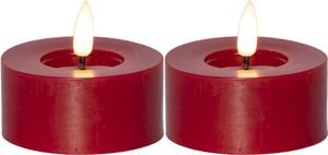 LED-varmelys Flamme Flow 55 mm, 2-pakning rød