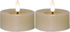 LED Värmeljus Flamme Flow 55mm, 2-pack Beige