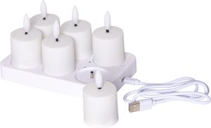LED Ljus 6-pack Flamme Charge - Uppladdningsbara
