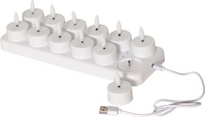 LED Fyrfadslys 12-pak Flammeopladning - Genopladelige