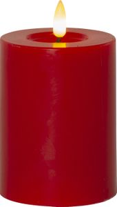 LED-BLOKKLYS MED FLAMME RØD / 12,5 CM / TIMER