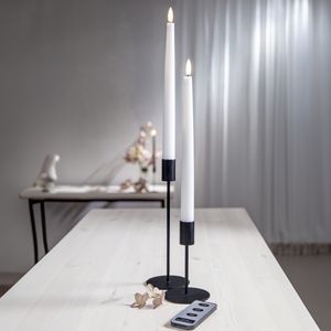 LED Antikklys 2-pakning Flamme Slim Hvit 28,5 cm med timer
