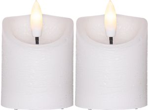 LED Pöytäkynttilä Flamme Rustic 2-pack 7,5cm Ajastimella
