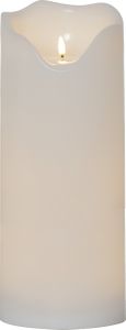 LED BLOCKLJUS FLAMME GRAND VIT / 40 CM / TIMER / UTOMHUS