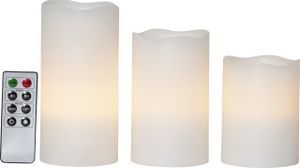 LED-blokklys 3-pakning May - hvite med timer