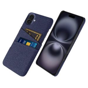 iPhone 17 Skal i Textil med 2 Kortfack - Blå