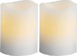 LED Blokklys 2-pakk May 6 cm – Hvite med innebygd timer