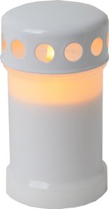 LED GRAVLYS SERENE / HVIT / 12 cm / BATTERI / TIMER / UTENDØRS