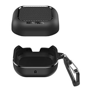 Samsung Galaxy Buds4/Buds4 Pro Skal Kolfibertextur med Karbinhake - Svart