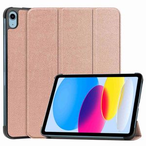 iPad A16 11" 2025/10.9" 2024 Tri-fold flip cover i kunstlæder - Rose guld