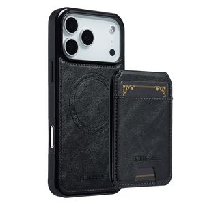 iPhone 18 Pro/17 Pro MagSafe Kuori irrotettavalla Kortin haltija - Musta