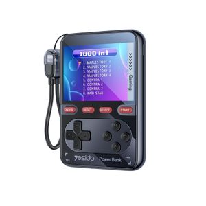 Yesido bærbar retro spillkonsoll powerbank 10000mAh 20W + Lightning-kabel