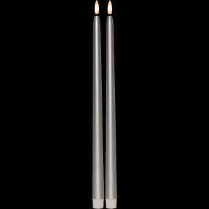Star Trading LED antikt lys Flamme Metal 39cm, 2-pak - Sølv