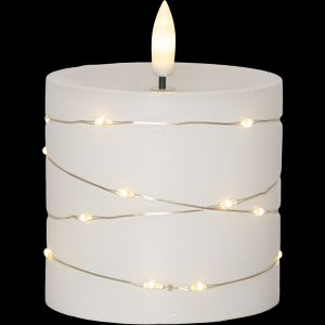 Star Trading LED-bloklys Flamme Dew 10 cm – hvid