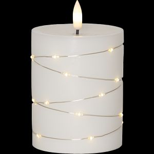 Star Trading LED-bloklys Flamme Dew 12,5 cm – hvid