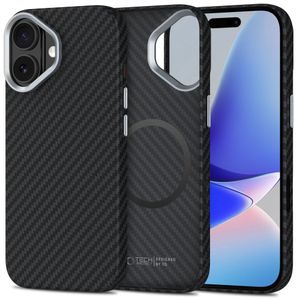 Tech-Protect Ion Carbon MagSafe Case for iPhone 17 - Black/Silver