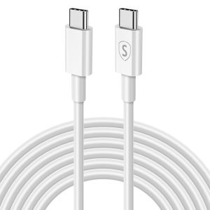 SiGN Snabbladdningskabel USB-C till USB-C 60W, 3A, 2m USB-C PD - Vit